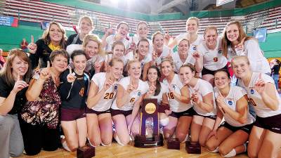 Calvin volleyball team wins national crown for the first time in school history.