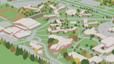 A mock-up of the layout of the Knollcrest campus.