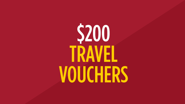 $200 Travel Vouchers