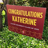 Personalized yard sign celebrating Katherine Fetter, Class of 2020.
