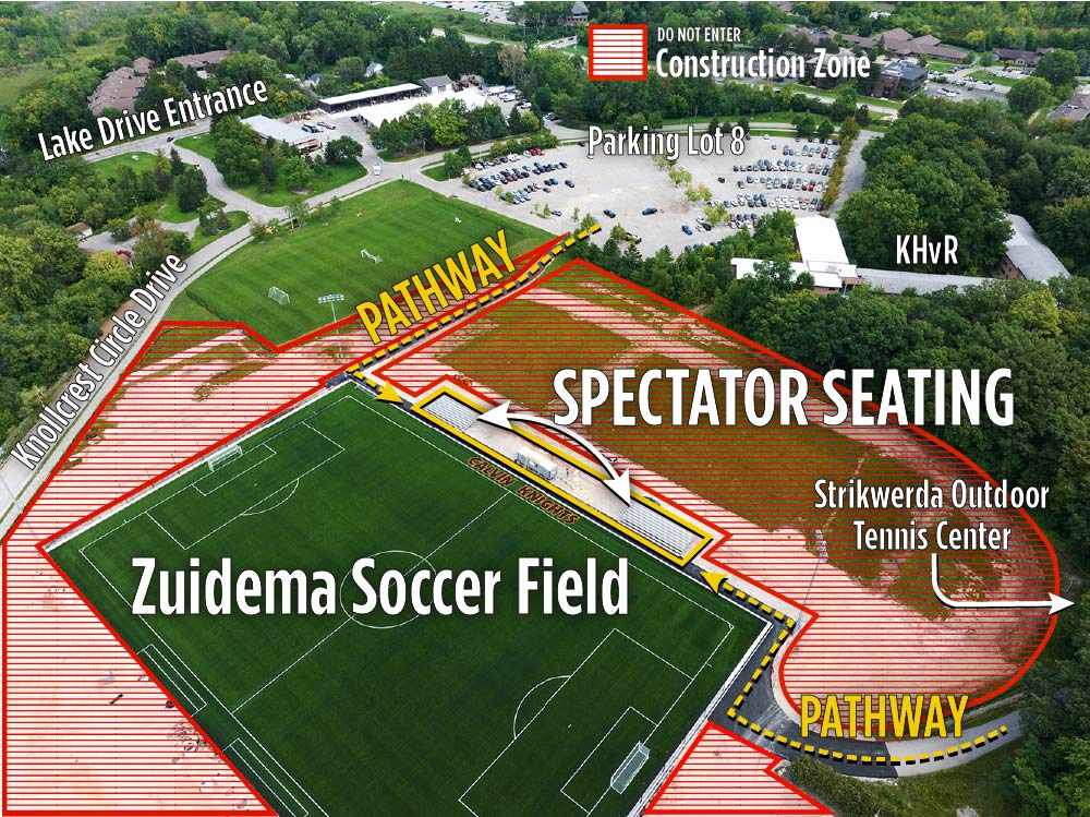 The Zuidema Soccer Field as seen from above on August 31, 2023.