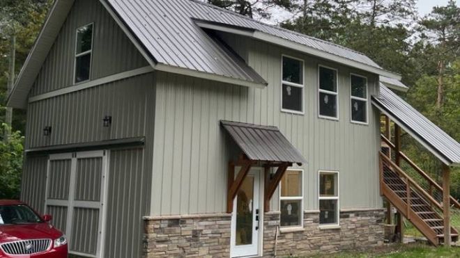 The doghouse is a 600-square-foot outbuilding on Tubergen’s residential property in Cascade Township where research and development happens.