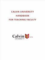 Handbook For Teaching Faculty