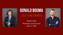 Banner image showing the two lecturers and title: David Bouma lecture series, Implicit Bias
