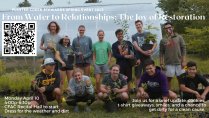 Summer Research students pose with native plants in front of a greenhouse, lots of smiles.