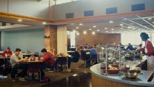 Eating meals in your favorite dining hall.