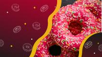 Donuts with Development graphic showing pink sprinkle donuts