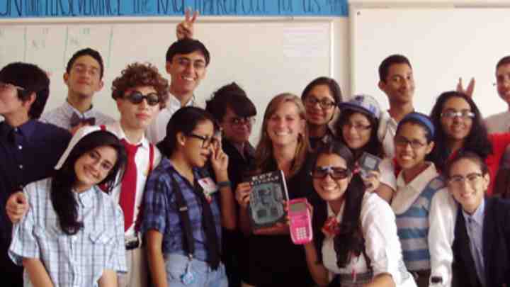 Brittany with her class of students