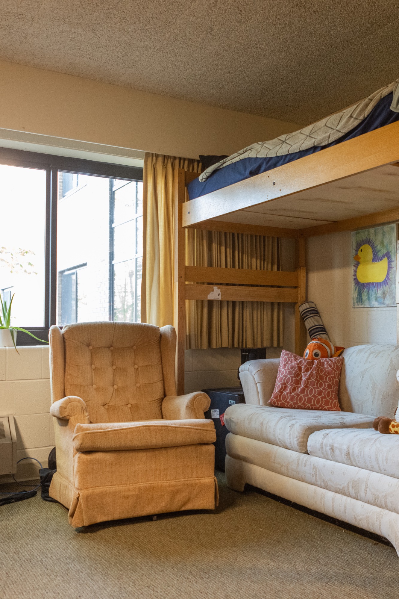 dorm room interior view