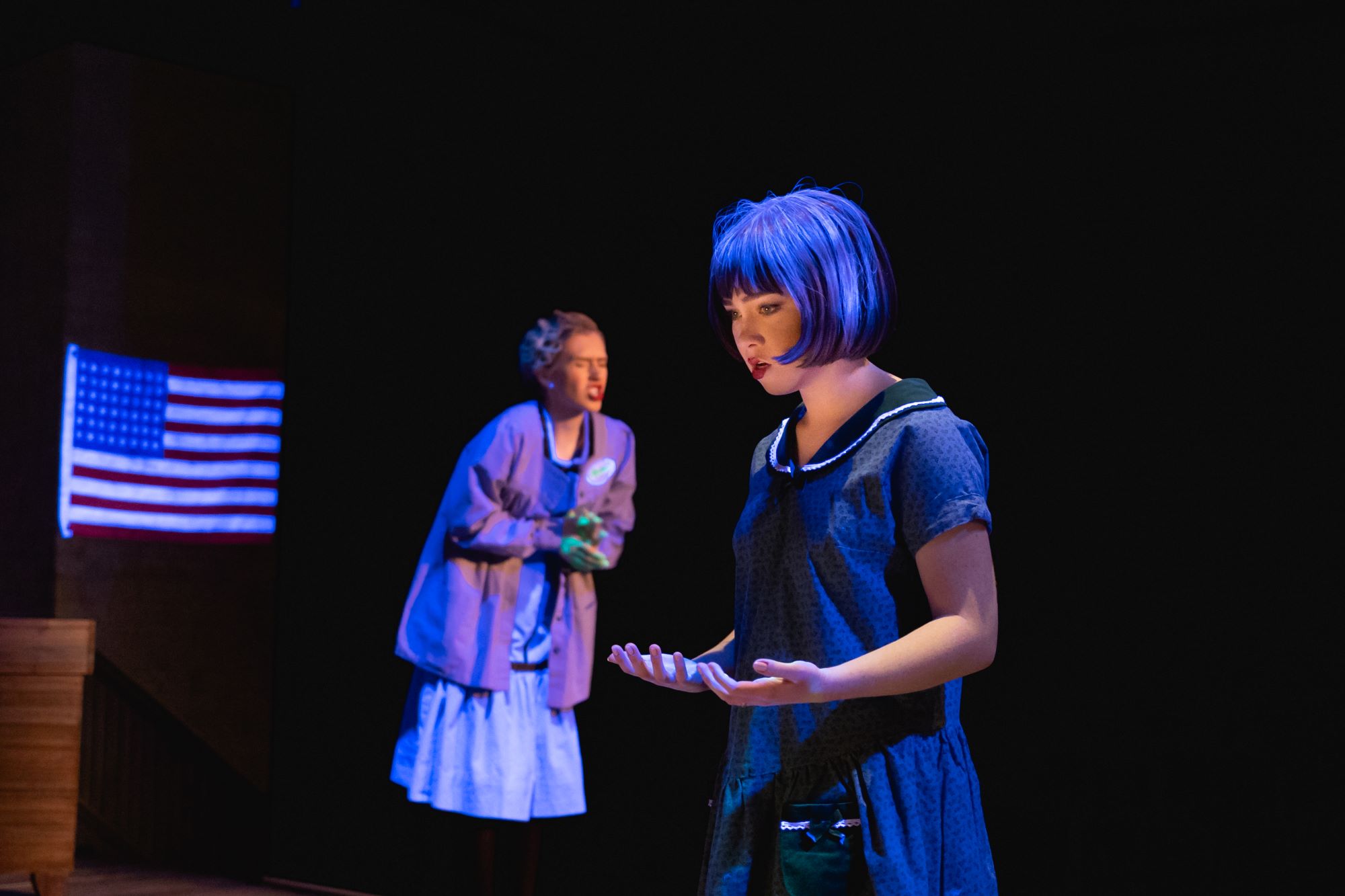 Two actresses on stage