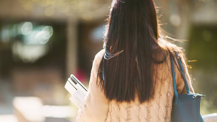 Student facing away from the camera