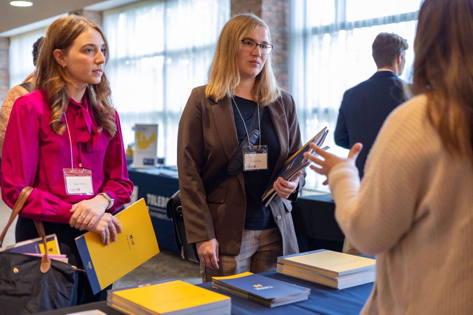 Two women at a conference