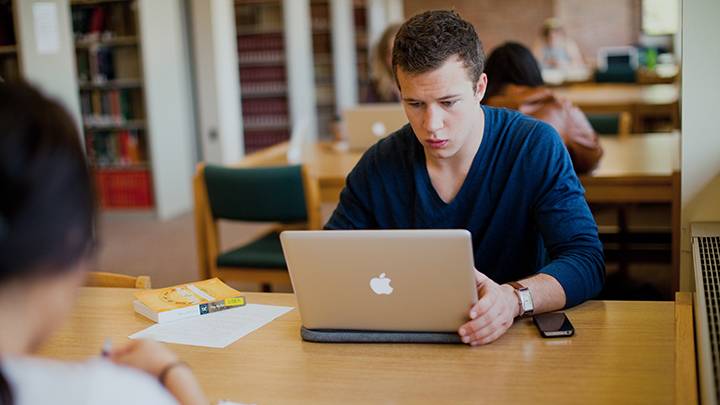 Student with a laptop