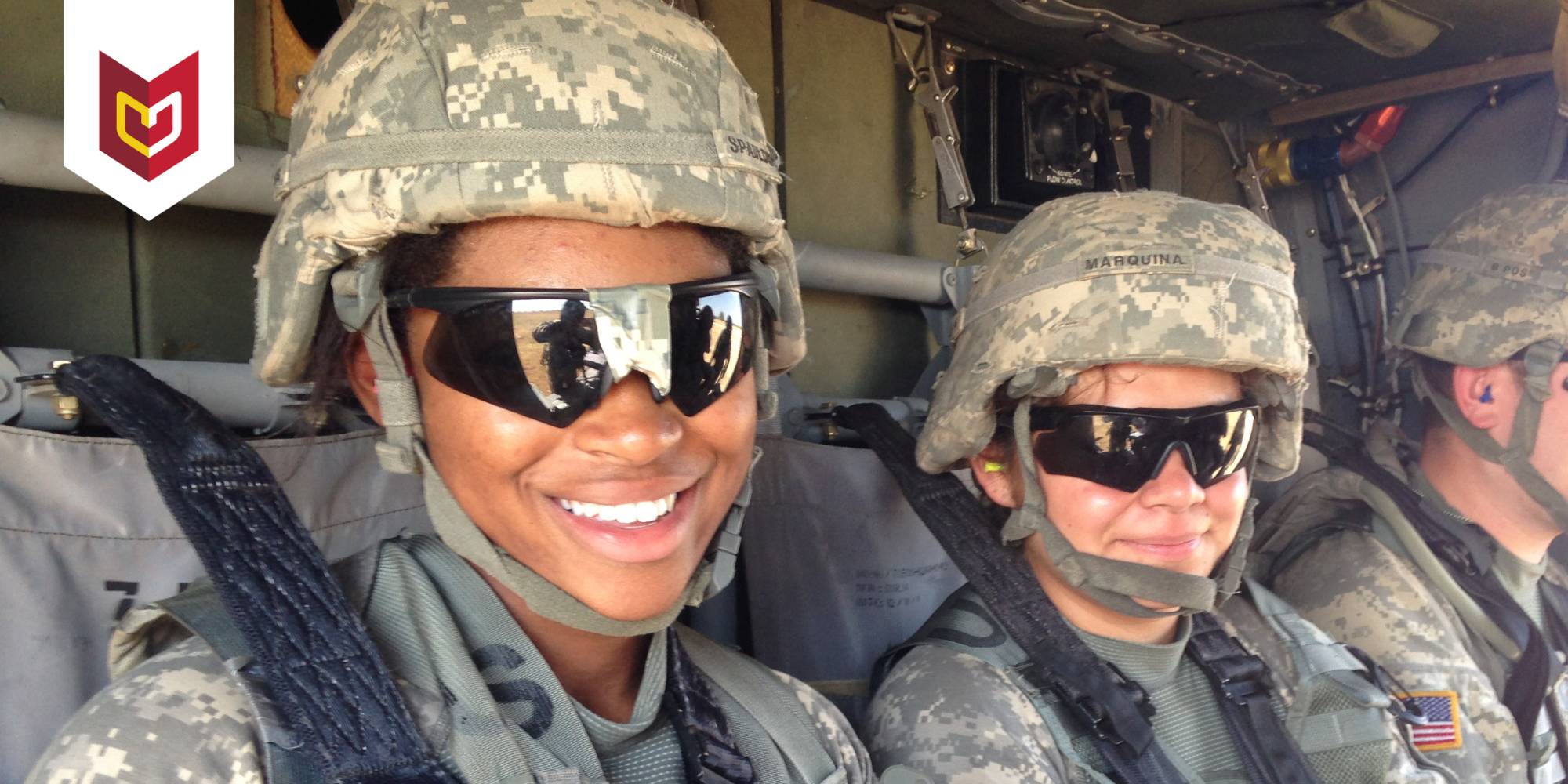 Ashley Spaulding (left) served in the U.S. Army.