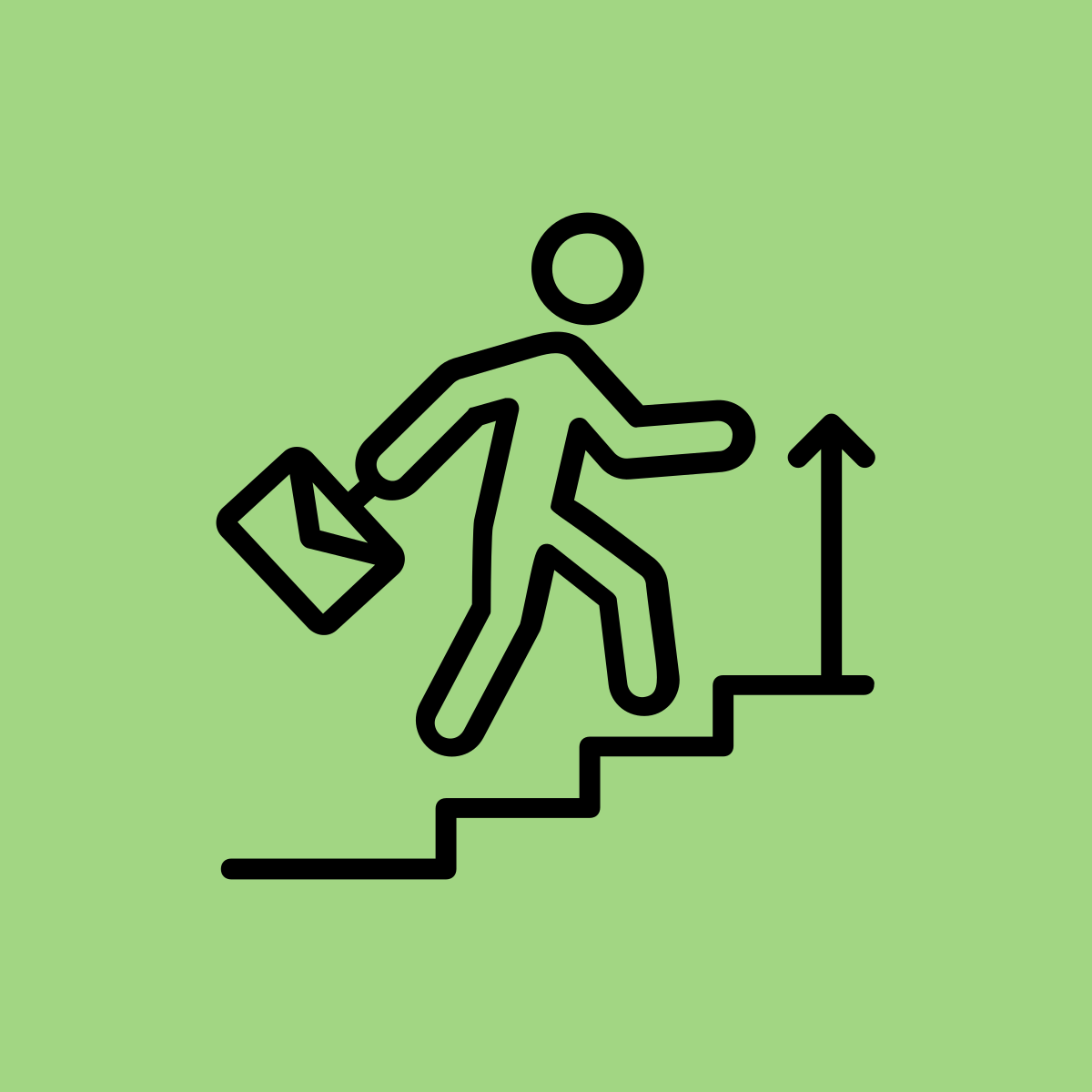 Person ascending stairs icon