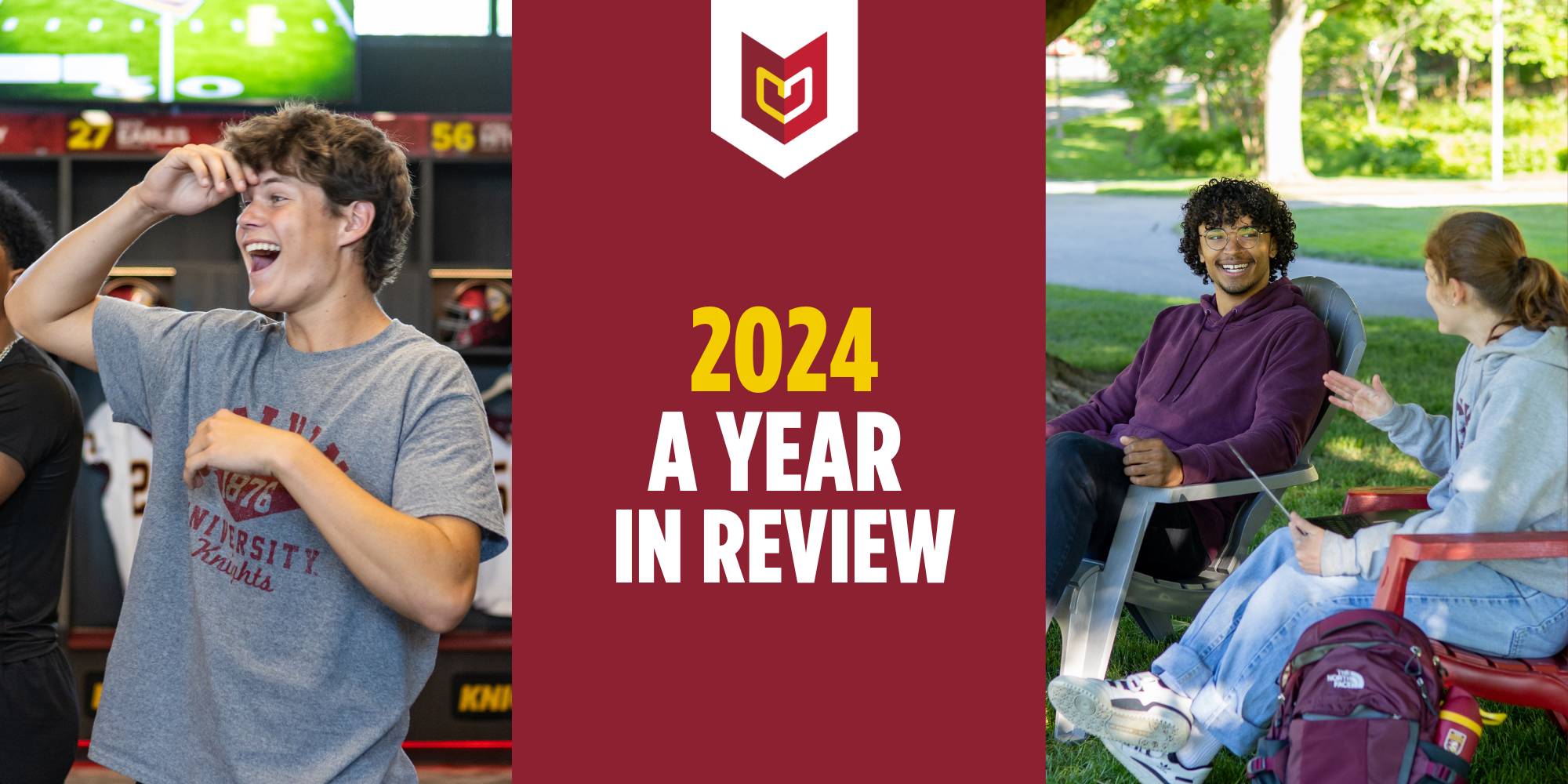 Images of students on the Calvin University campus with "2024 A Year in Review" text