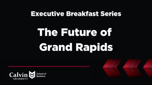 Black background with The Future of Grand Rapids text