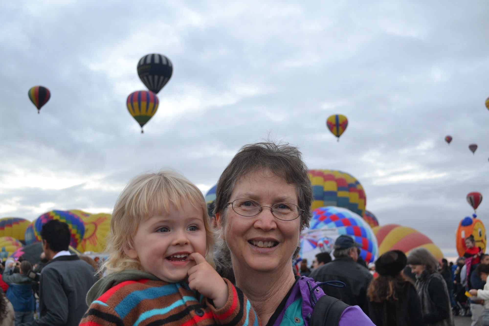 Sandra Klassen with grandson Hendrik at a balloon festival