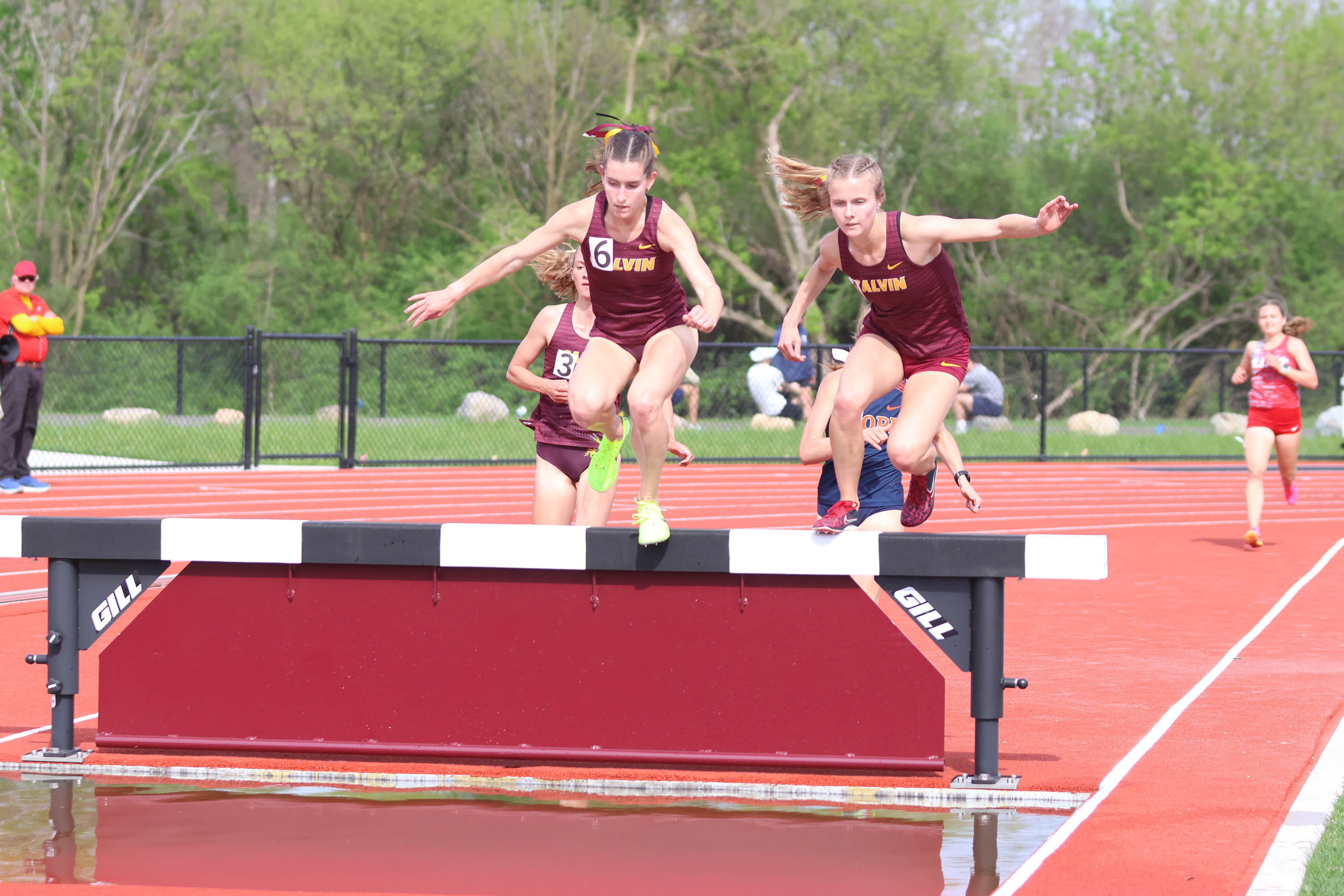 Calvin women's track steeplechasers