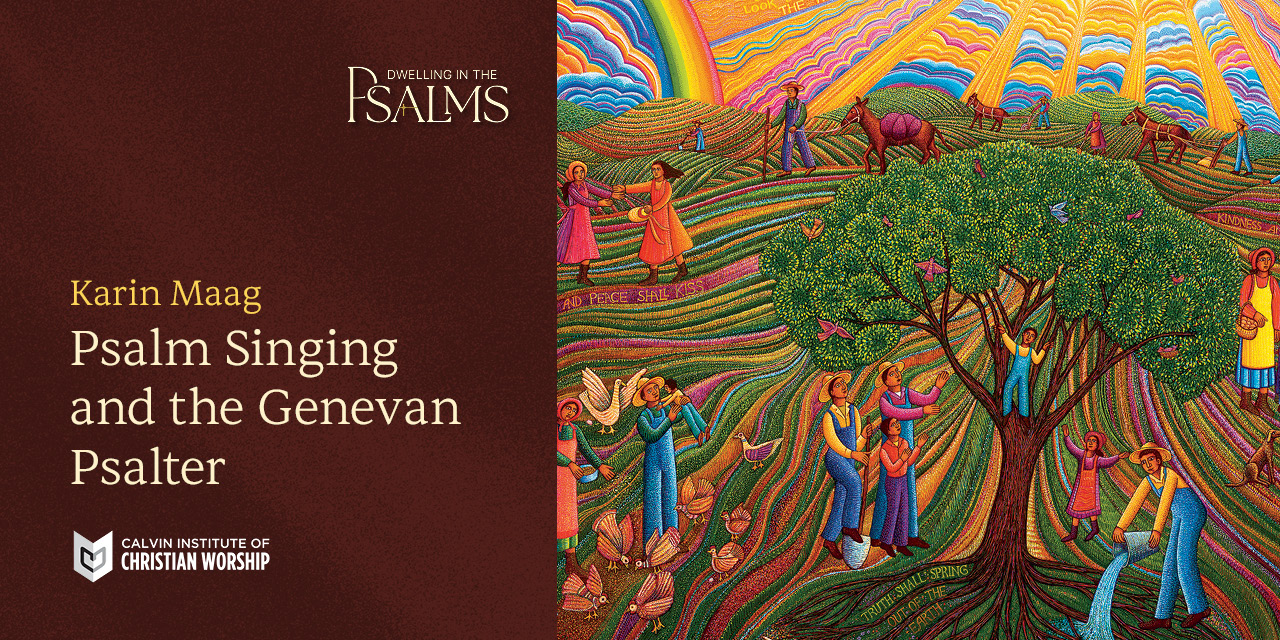 Painting of people around a tree