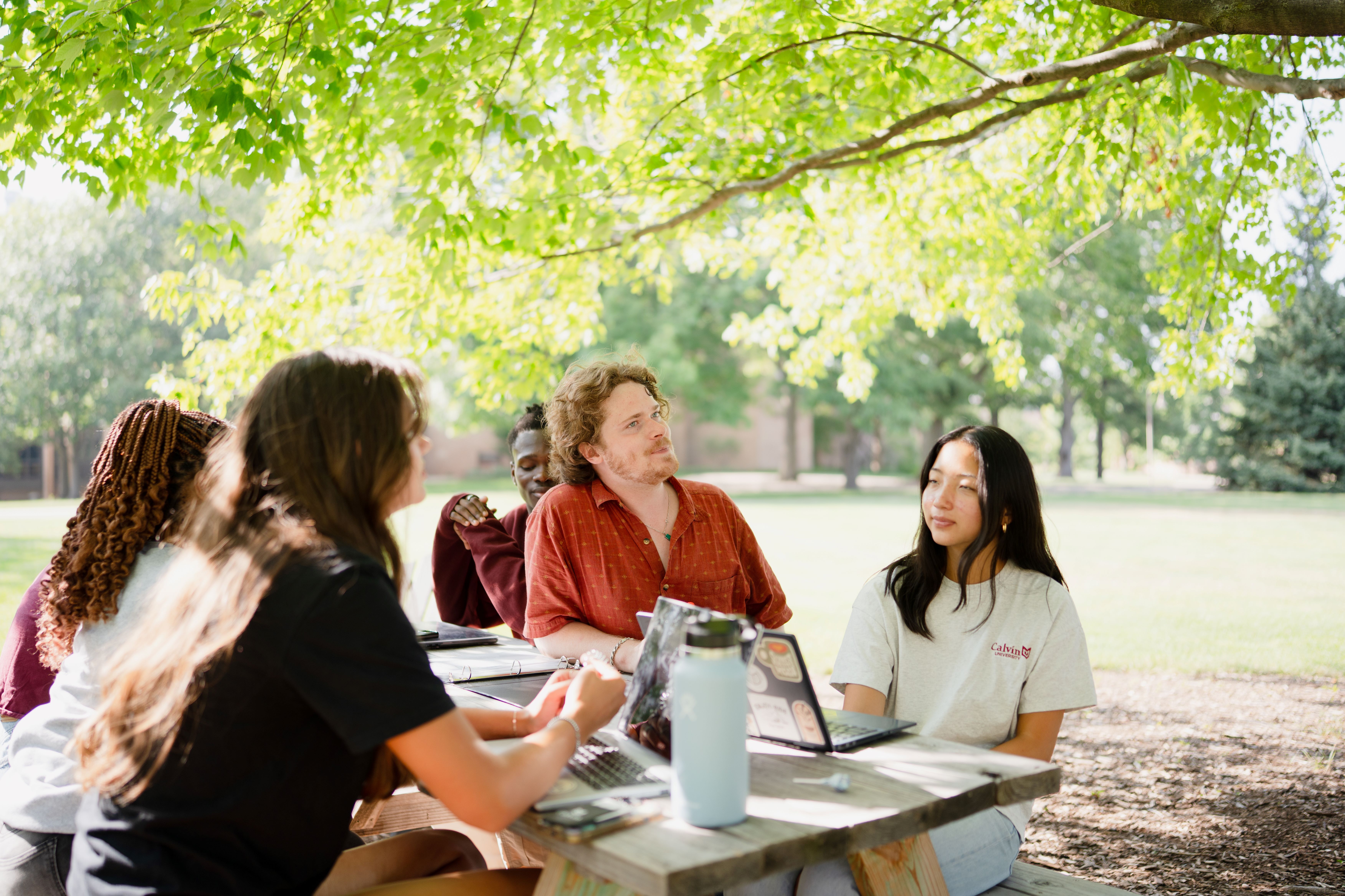 Students talking together