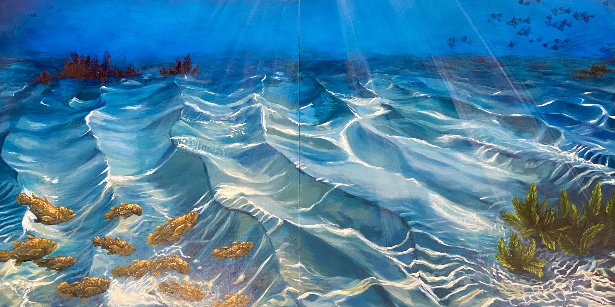 Elizabeth Ayers' painting of an oceanscape