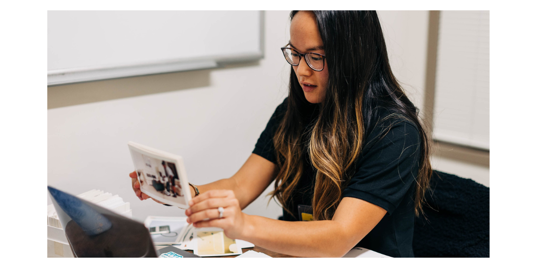 Speech-language pathologist working with a student over a video call