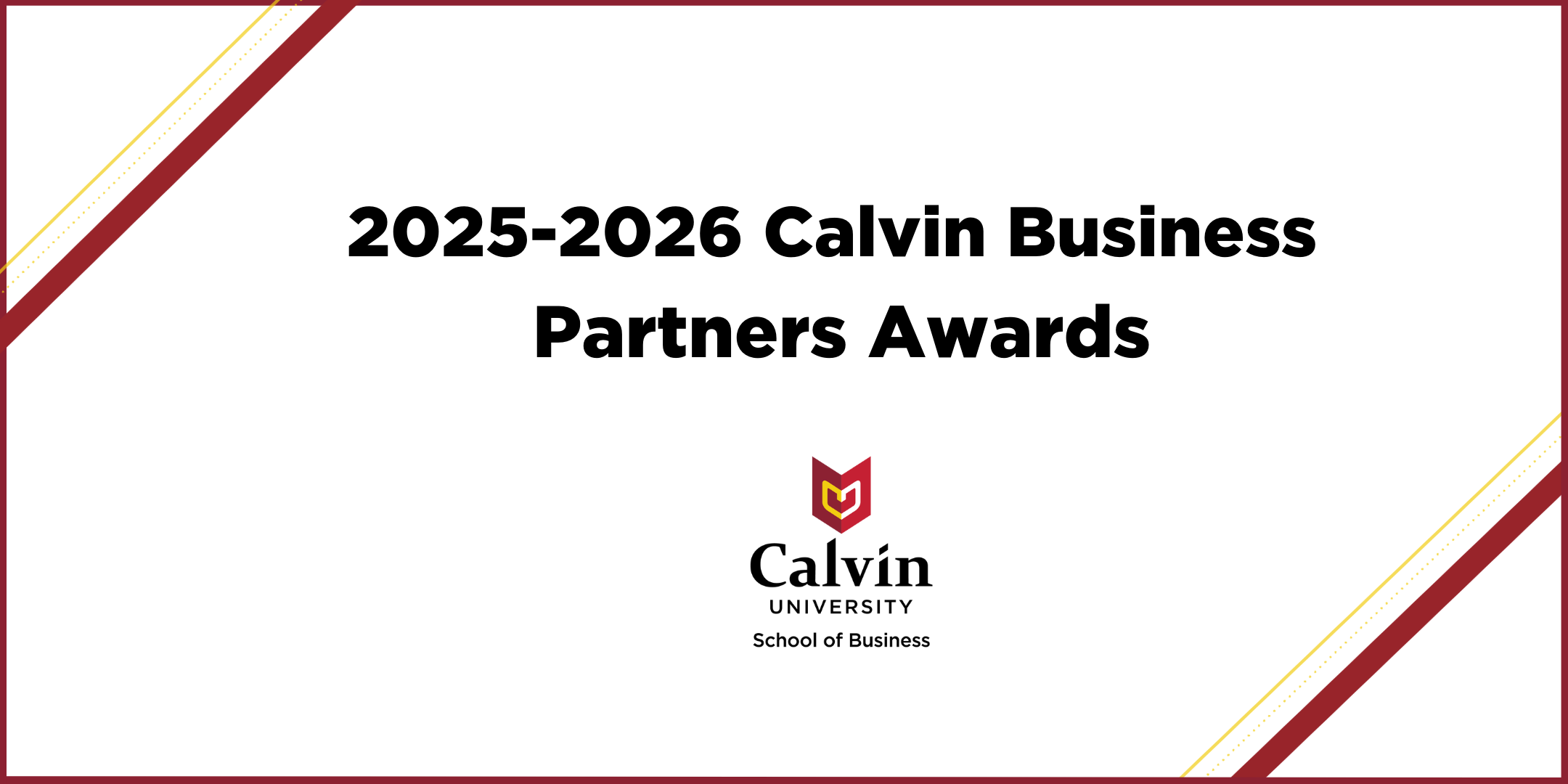 Calvin Business Partners Awards with School of Business logo