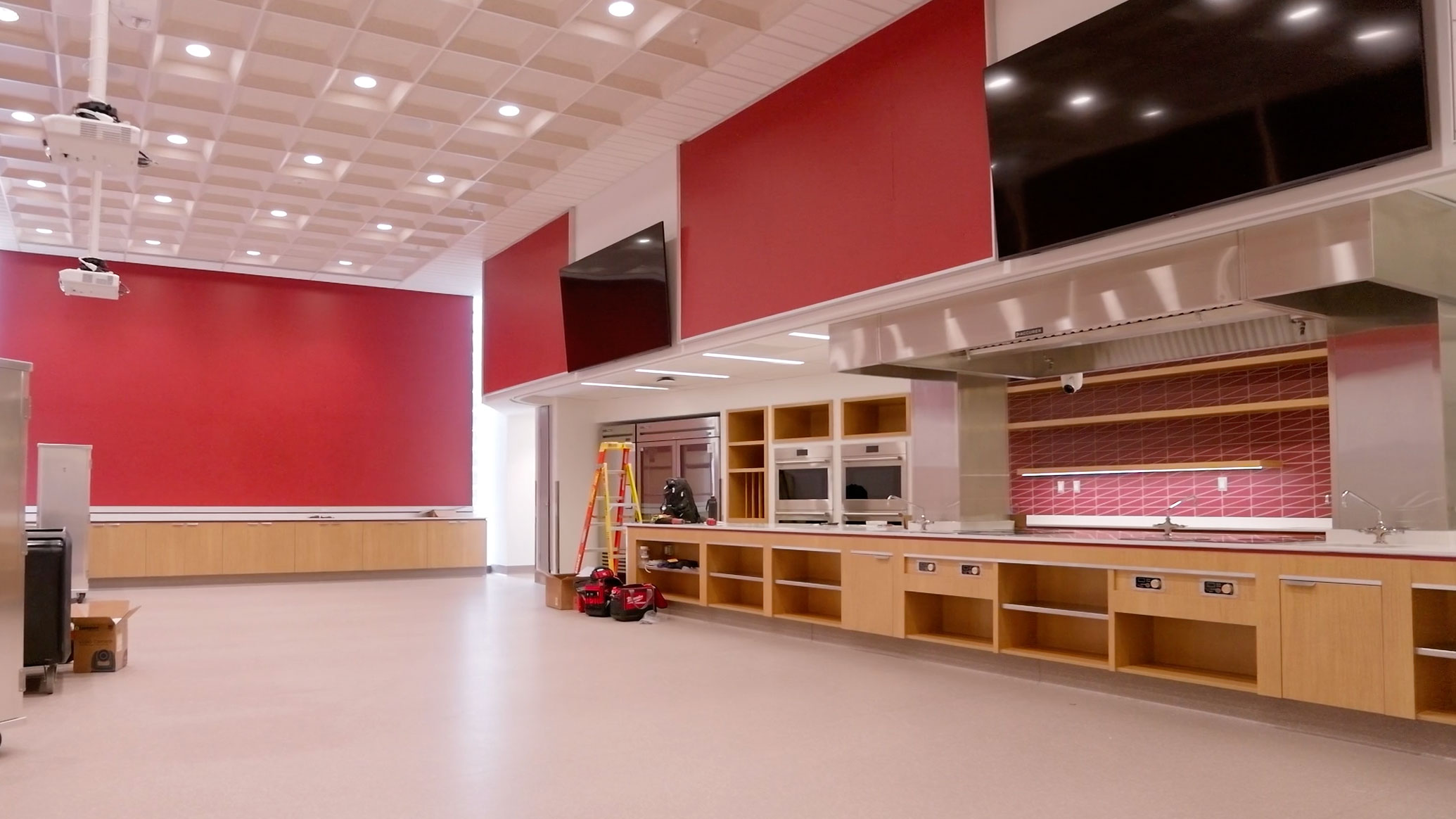 Interior view of the finishing contruction of Calvin's new Nutrition Lab. 