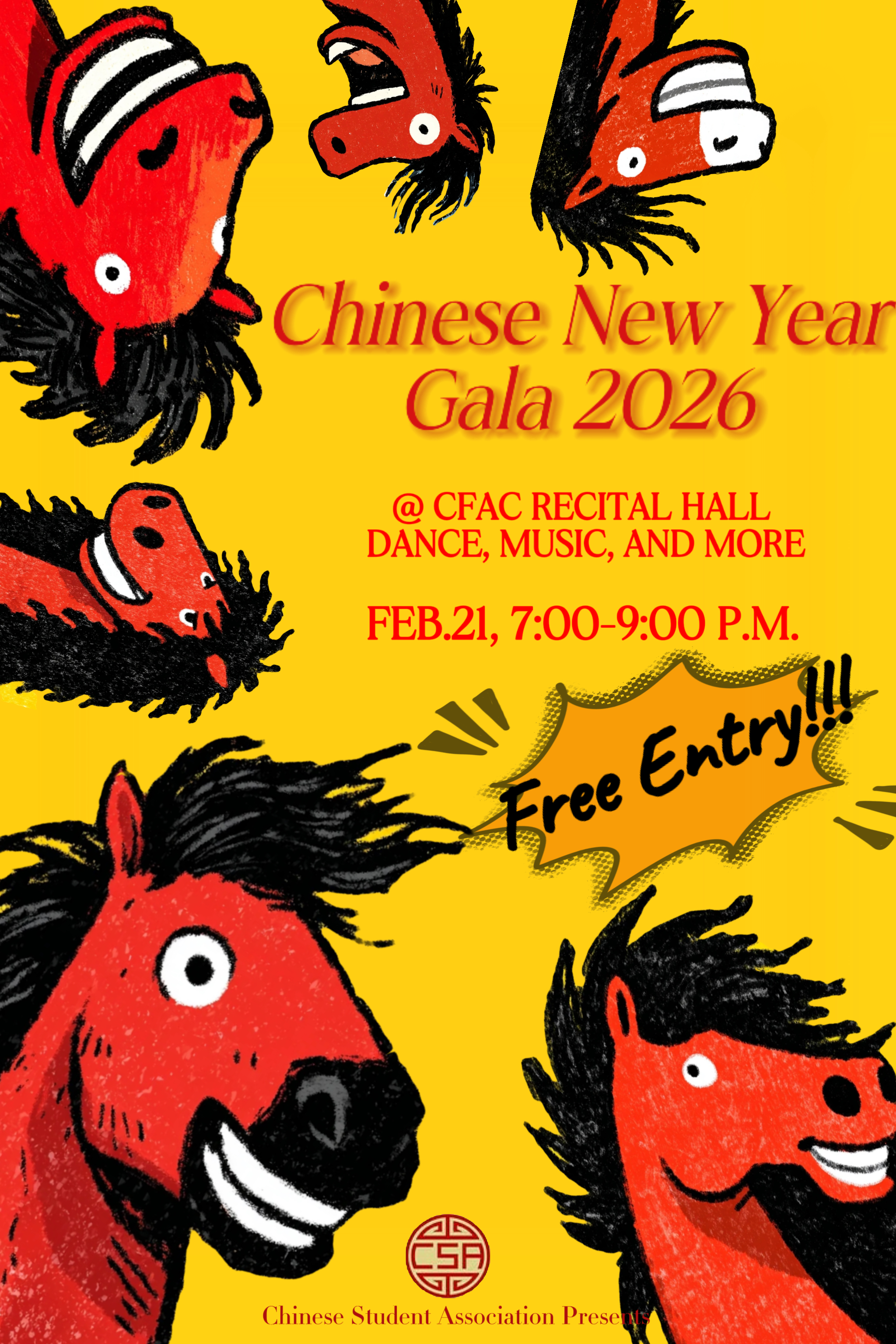 Chinese New Year Gala at Recital Hall on February 21st 7-9pm