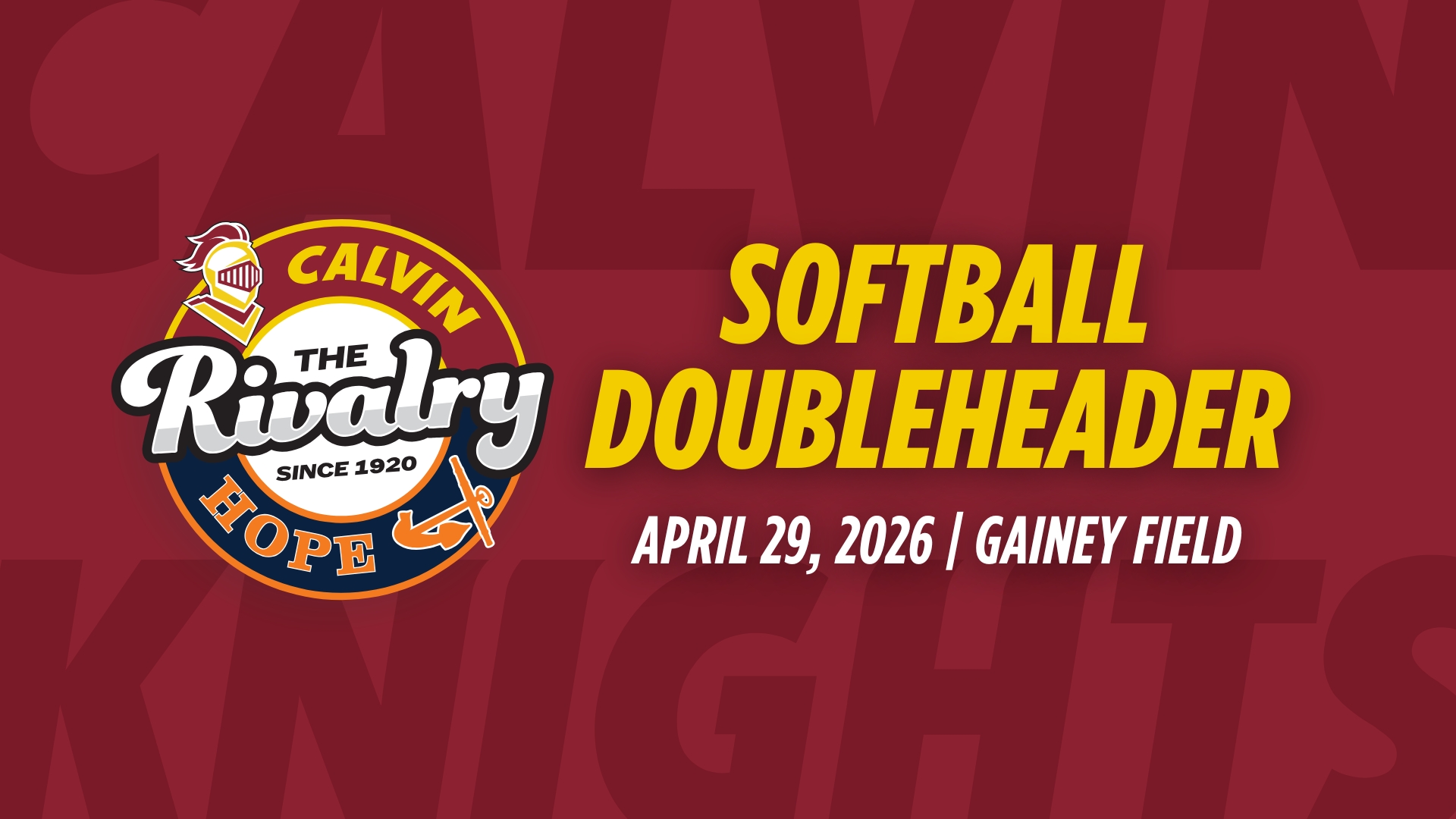 Softball Doubleheader on April 29 graphic