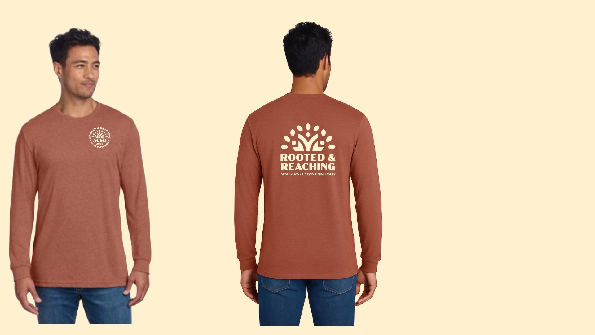 Rust orange long sleeve conference tshirt
