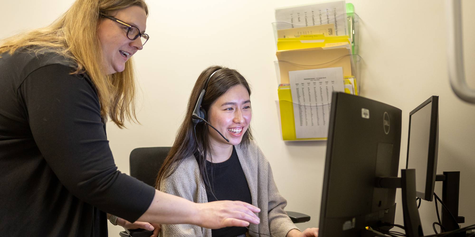 Speech Pathology student working with an instructor