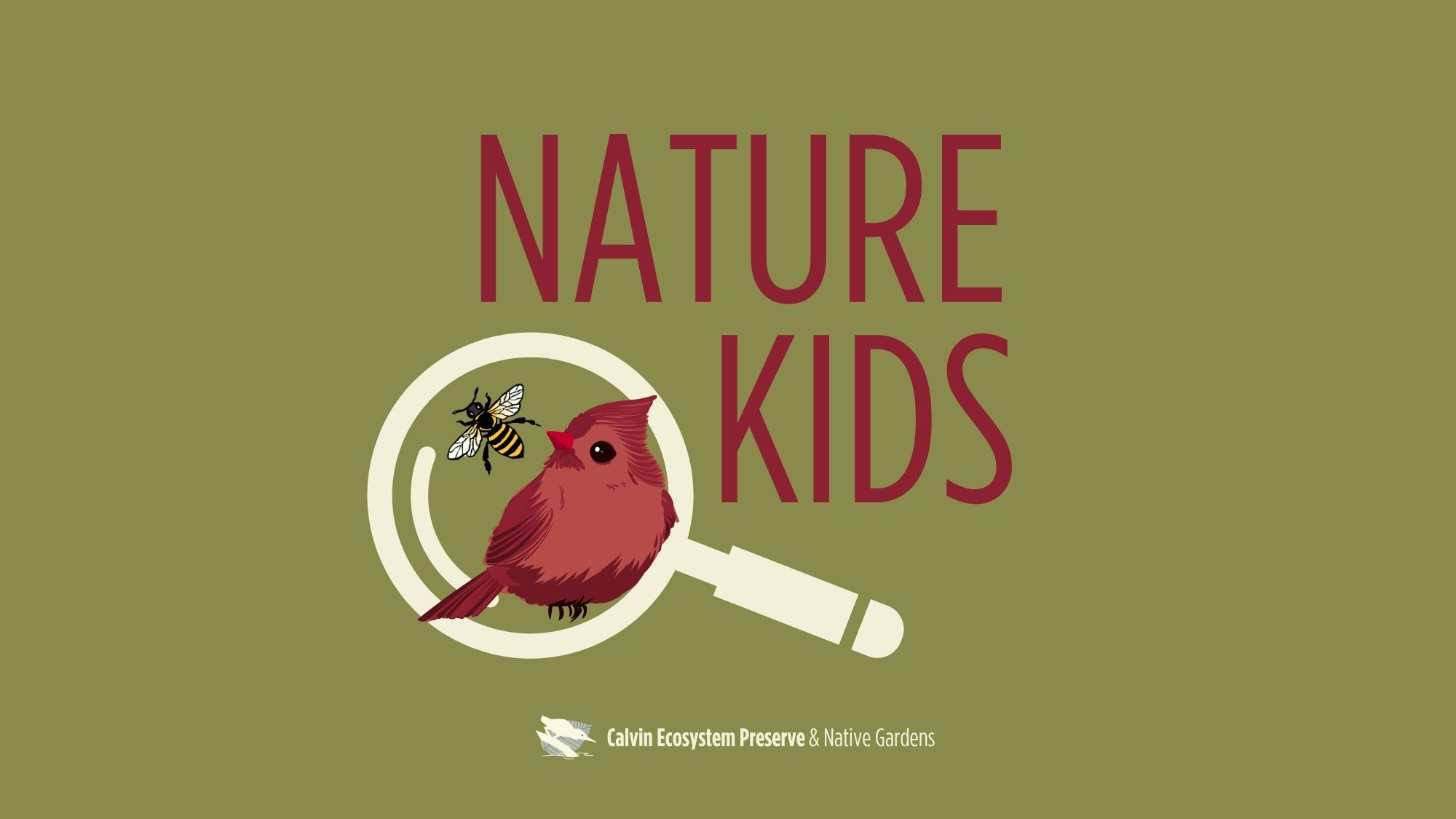 event header with title and bird/bee in a magnifying glass