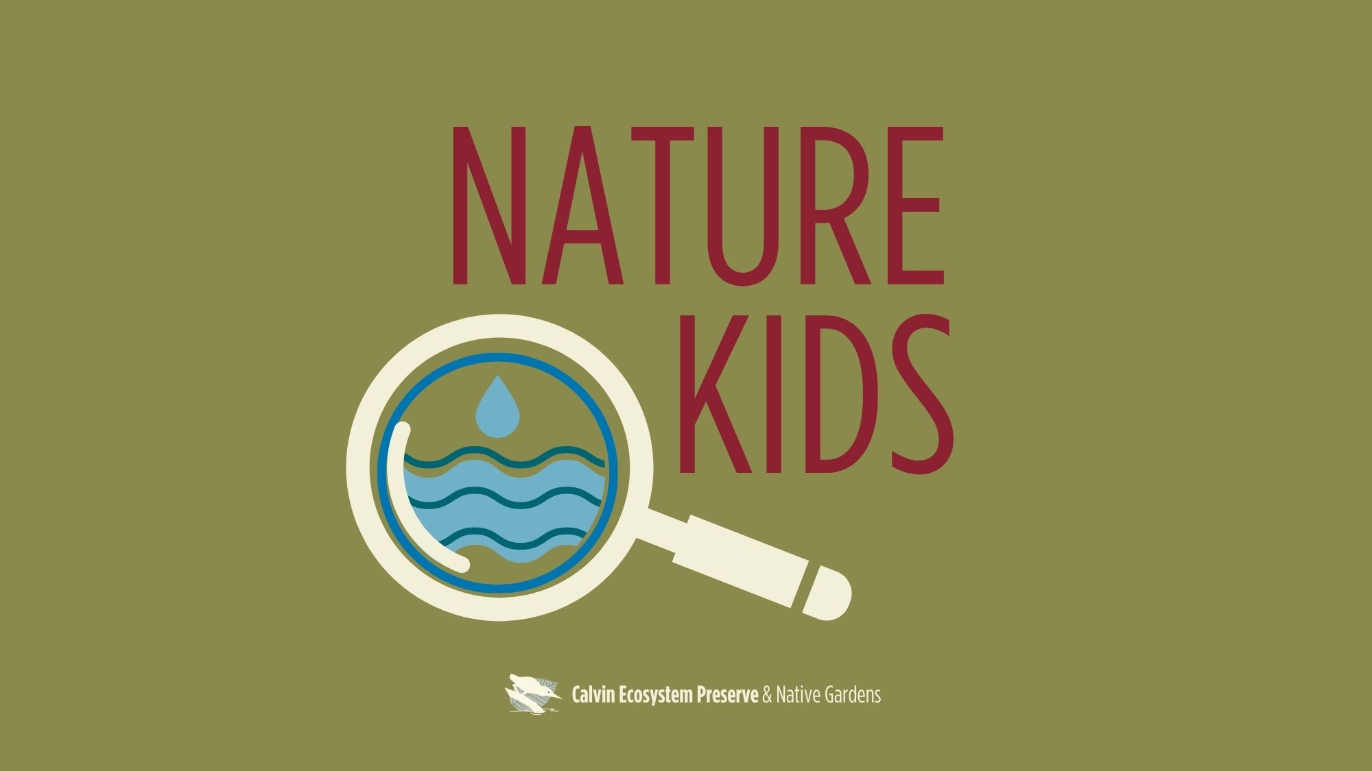 event header with title, with water cycle example in magnifying glass