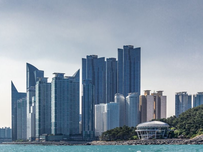 Haeundae Beach with city skyline