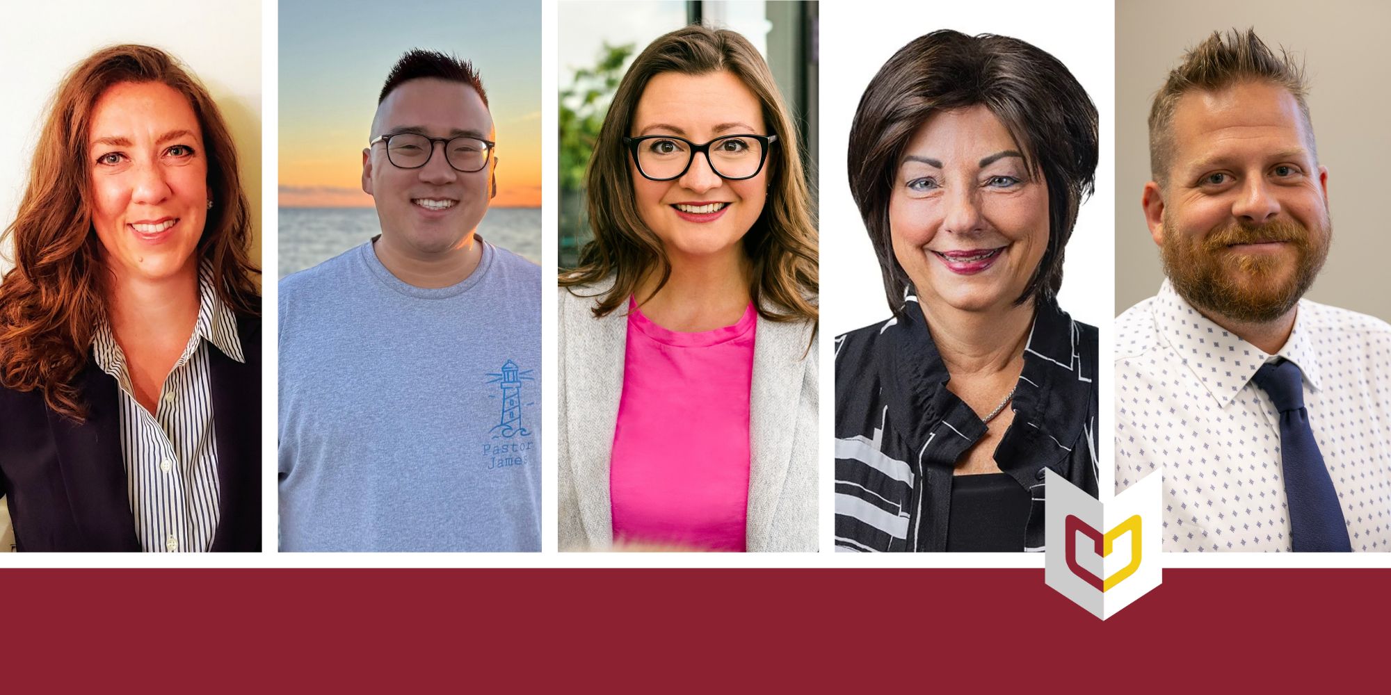 The five incoming members on Calvin University's Board of Trustees for 2026-2027