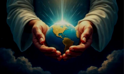 God holding world