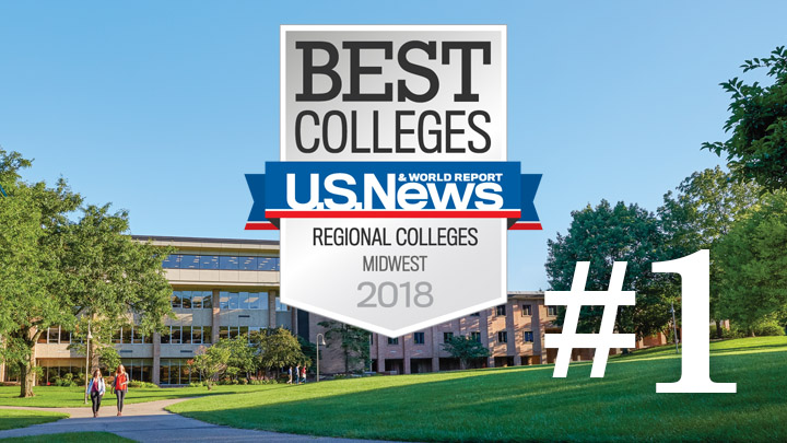 Calvin College takes sole possession of first place among Midwest regional colleges in the "2018 Best College's Guidebook."