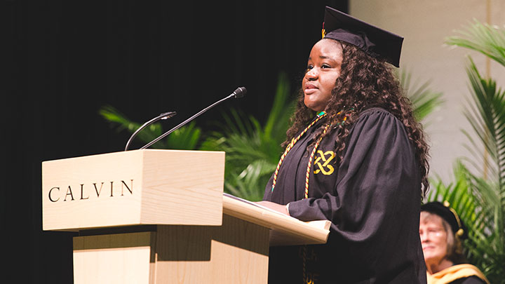 Benedicta Arthur represented the Class of 2016 as the student speaker at Commencement.