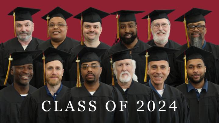 The 12 bachelor's degree graduates from the Calvin Prison Initiative's Class of 2024