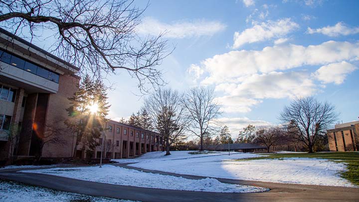 Calvin University Campus Winter Grand Rapids Michigan Campus Safety