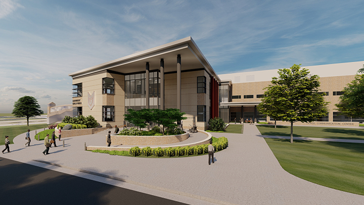 Rendering of the School of Business building at Calvin University