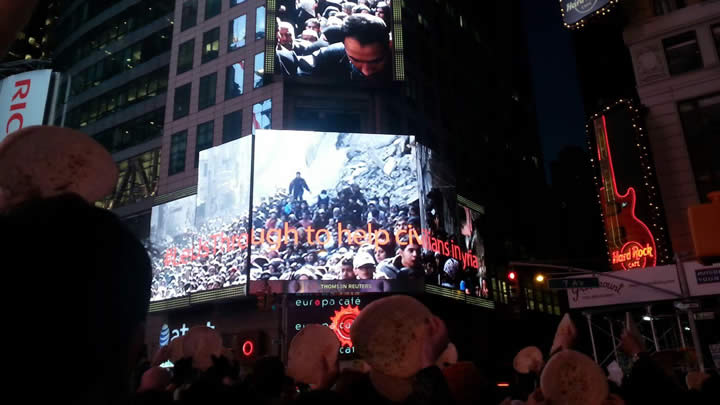 Corrin Timmer helped organize a flash mob in New York City's Times Square.