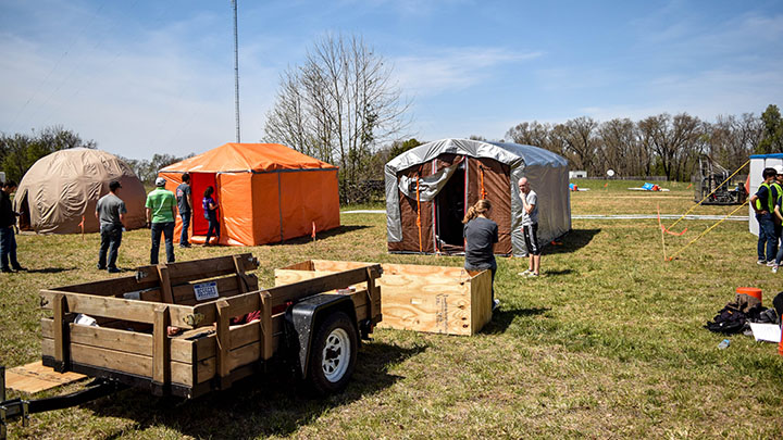 A team of Calvin engineering students tested their senior project against teams from Arkansas, Iowa, Kansas, Kentucky, Texas, and South Korea.