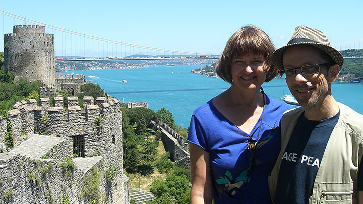 Doug and Sandy Howard in 2012 at Rumeli Hisari in Istanbul