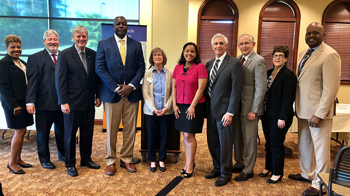 GRAAHI leaders and administrators from seven area colleges and universities participated in a press event on Thursday, June 28, 2018.