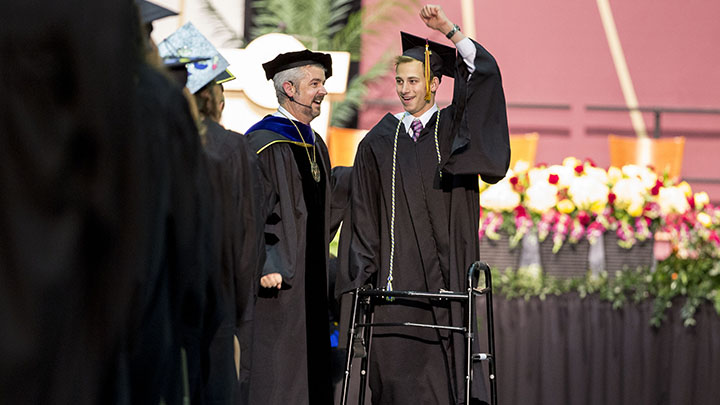 On Saturday, May 20, 2017, Garrett Bazany received a standing ovation as he walked to get his diploma.