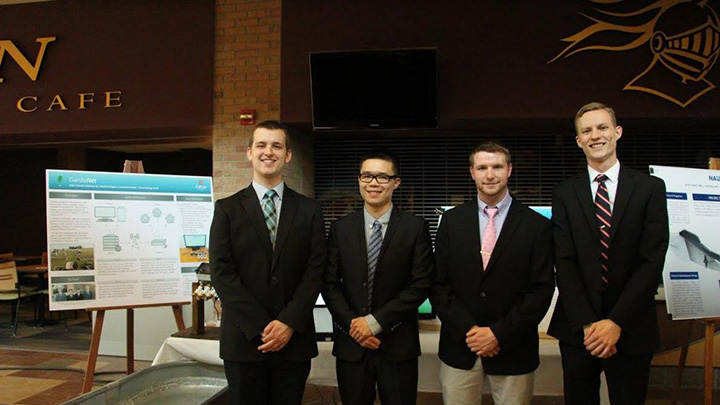 For Kredit's (far right) senior design project at Calvin, he and his team created “GardeNet.”