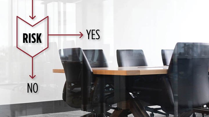 An empty meeting room of chairs